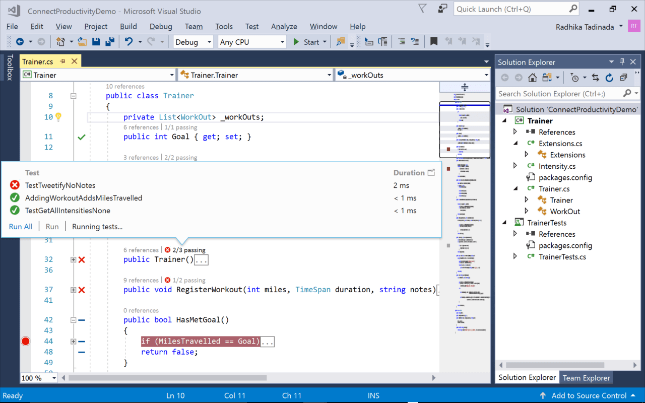 Microsoft Visual Studio 2017 Professional obrázok z programu v popise produktu.