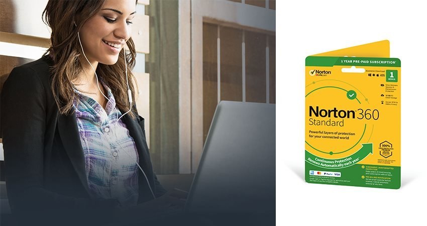 Norton 360 Standard obrázok v popise produktu.