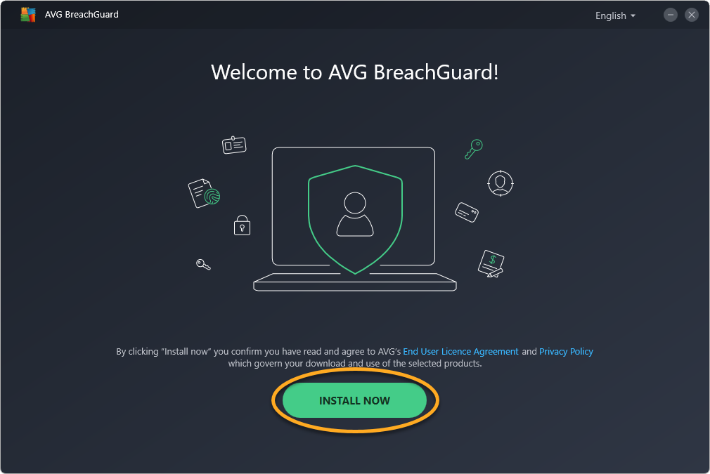 AVG BreachGuard obrázok z programu v popise produktu.