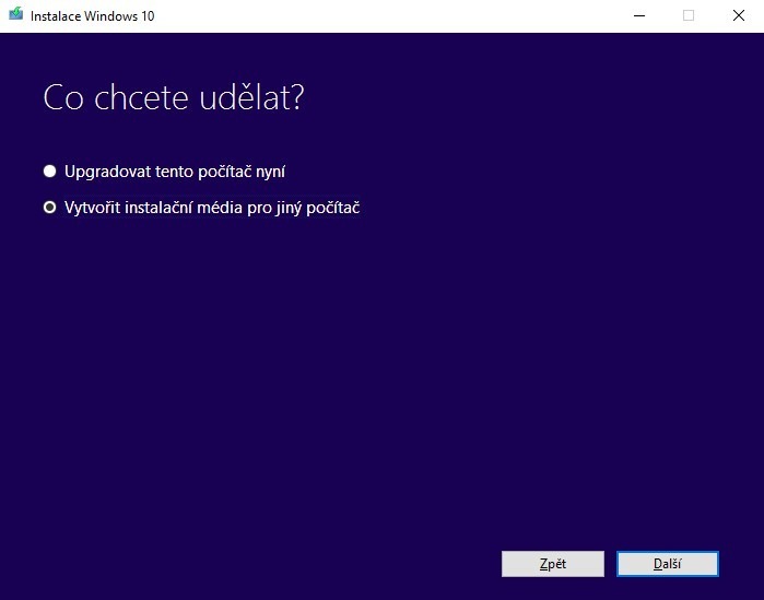 Instalace Windows 10