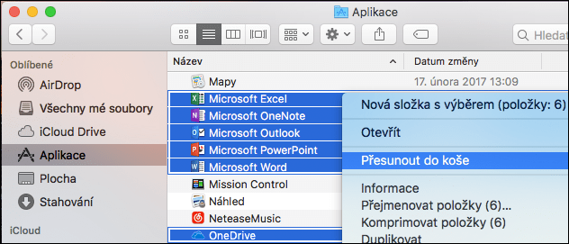 Odinštalovanie Microsoft Office pre Mac.