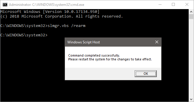 Windows licenčný kľúč bol úspešne odstránený zo zariadenia cez príkazový riadok.