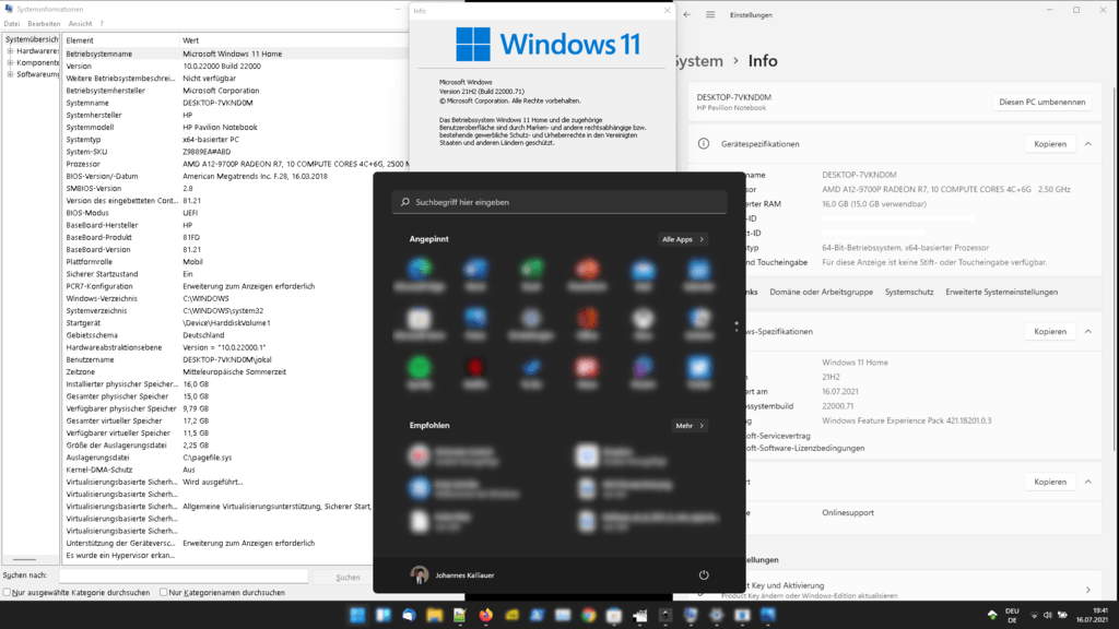 Microsoft Windows 11 menu