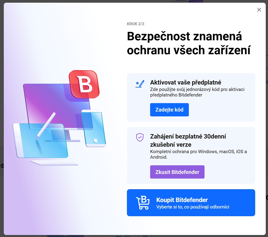 Bitdefender zadanie kódu