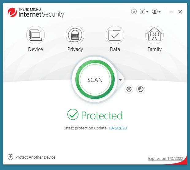 Trend Micro Internet Security obrázok z programu v popise produktu.