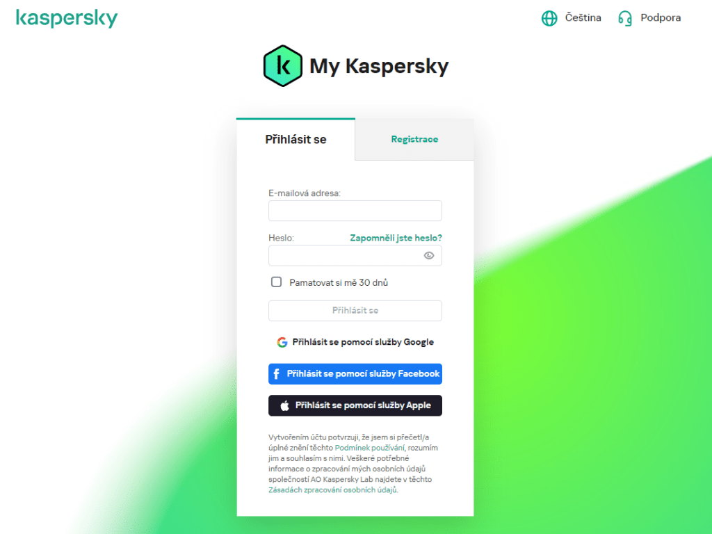 Kaspersky účet