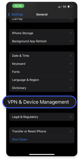 iOS nastavenia VPN