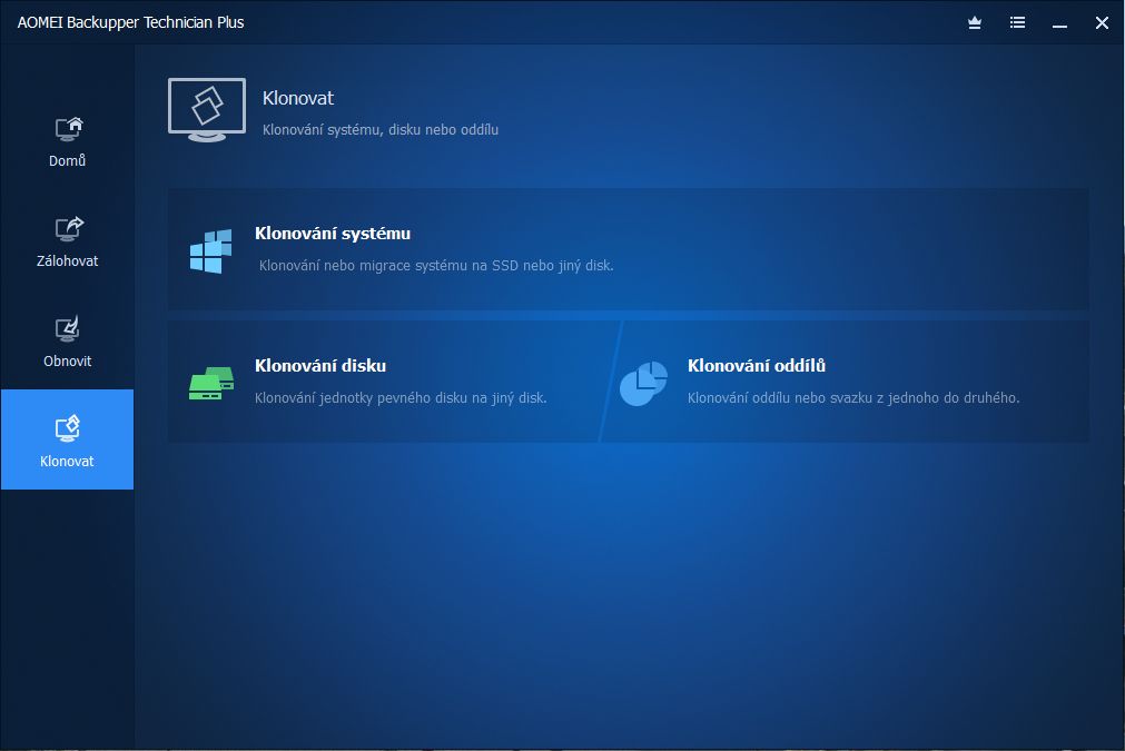 AOMEI Backupper v slovenskom jazyku