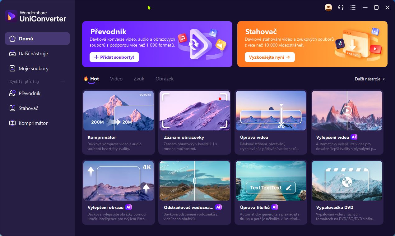 Wondershare-UniConverter-cestina Wondershare UniConverter v českom jazyku