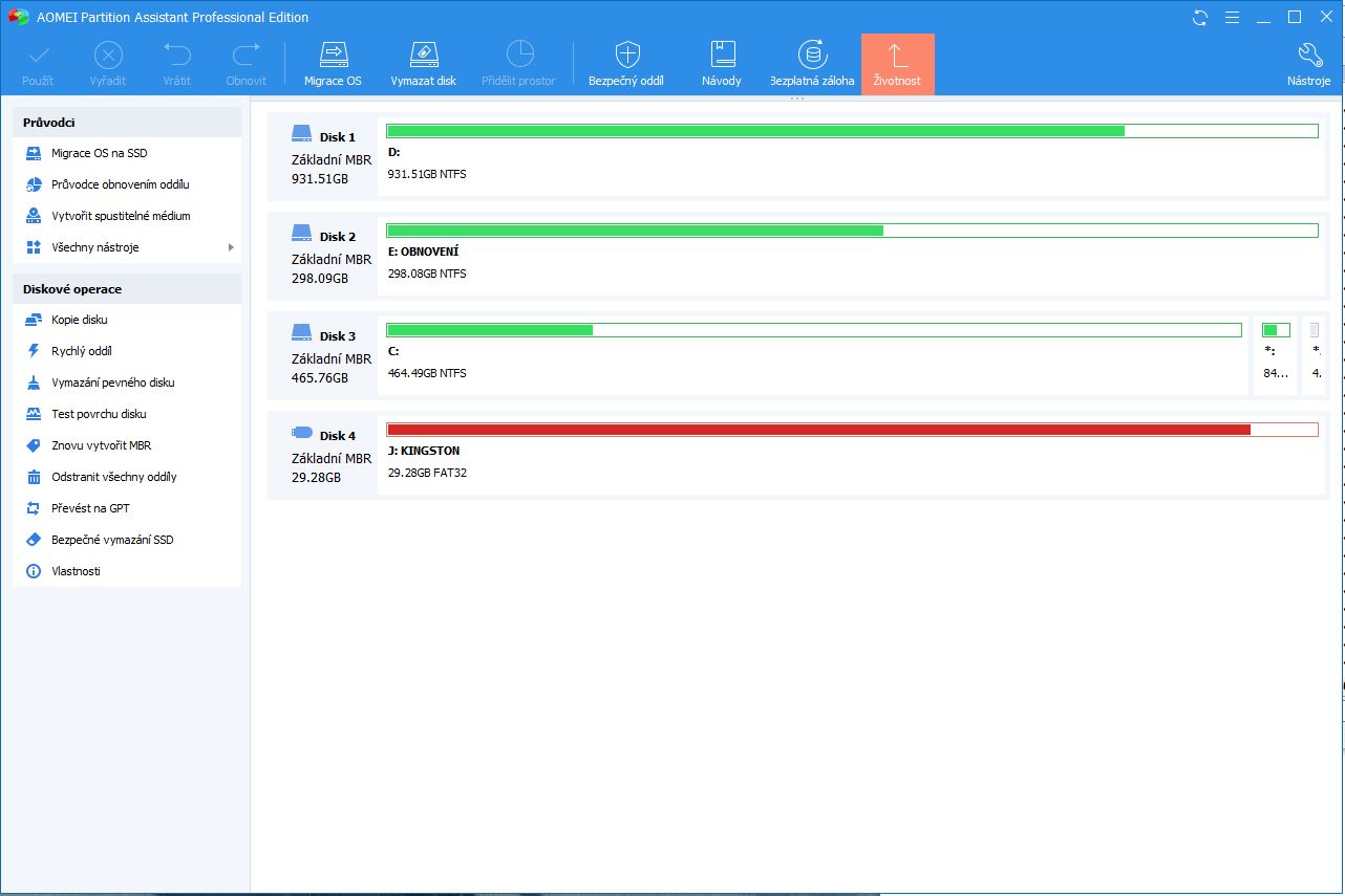 AOMEI Partition Assistant v českom jazyku
