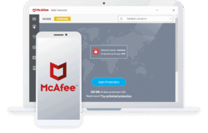 McAfee Safe Connect VPN obrázok v popise produktu.