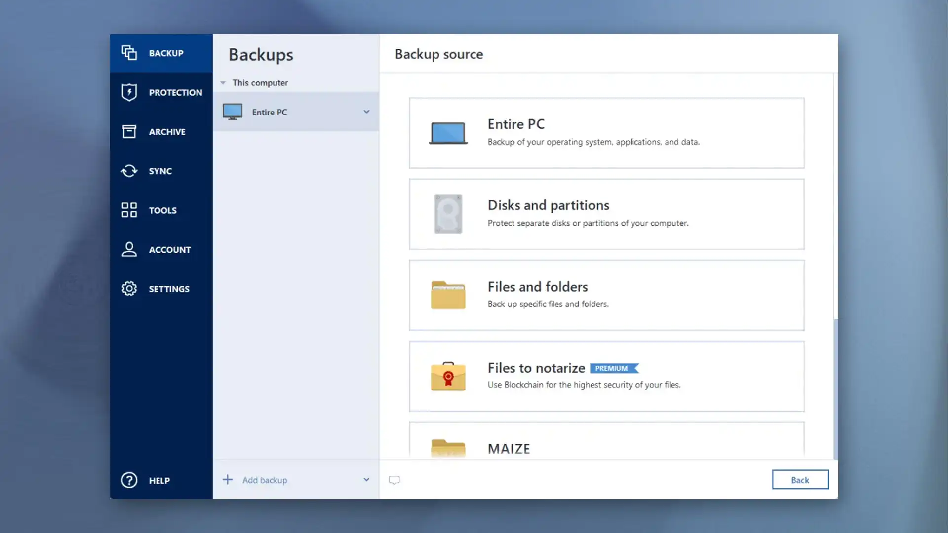 acronis-true-image-2025-obrazek Acronis True Image 2025 obrázok z programu v popise produktu.
