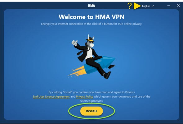 HMA VPN inštalácia