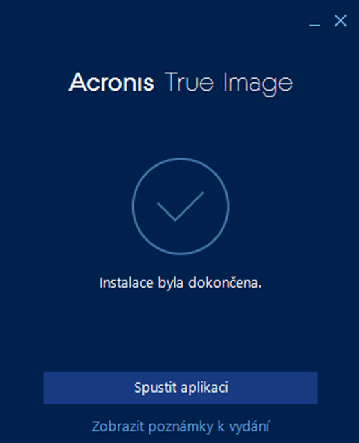 Acronis - spustenie aplikácie