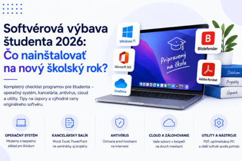 Softvérová výbava študenta 2026 - notebook s programami do školy