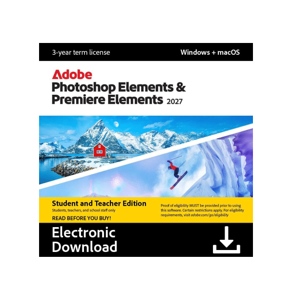 Adobe Photoshop & Premiere Elements 2027 pre študentov a učiteľov - 3 roky